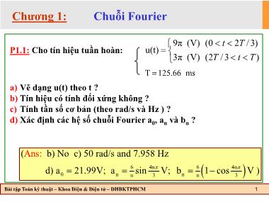 Bài tập Toán kỹ thuật - Chương 1: Chuỗi Fourier