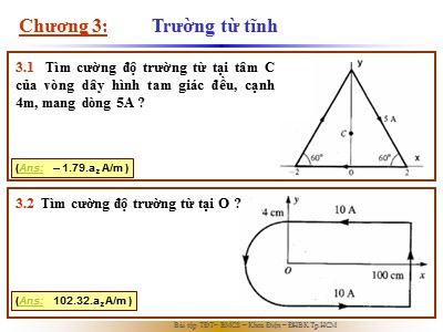Bài tập Trường điện từ - Chương 3: Trường từ tĩnh