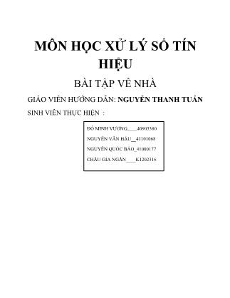 Báo cáo Bài tập lớn môn Xử lý số tín hiệu (Mới)