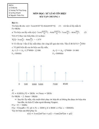 Báo cáo Bài tập lớn môn Xử lý số tín hiệu - Ô Mỹ Na