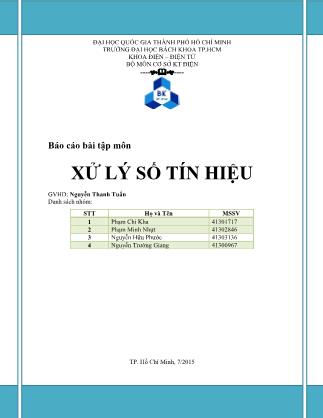 Báo cáo Bài tập lớn môn Xử lý số tín hiệu - Phạm Chí Kha