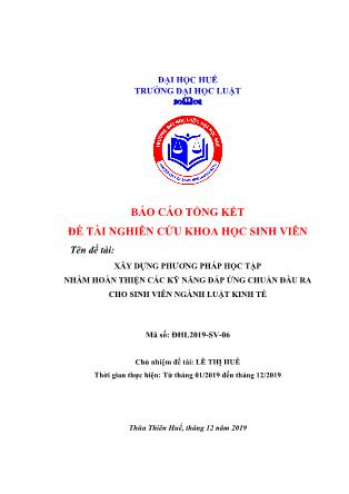 Báo cáo đề tài Xây dựng phương pháp học tập nhằm hoàn thiện các kỹ năng đáp ứng chuẩn đầu ra cho sinh viên ngành Luật kinh tế