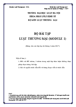 Bộ bài tập Luật thương mại (Module 1)