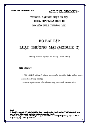 Bộ bài tập Luật thương mại (Module 2)