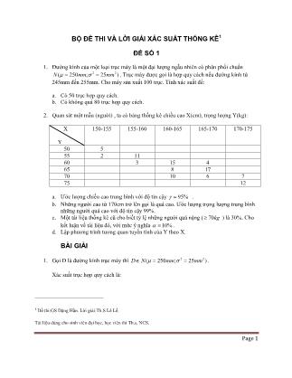 Bộ đề thi và lời giải môn Xác suất thống kê - Đặng Hấn