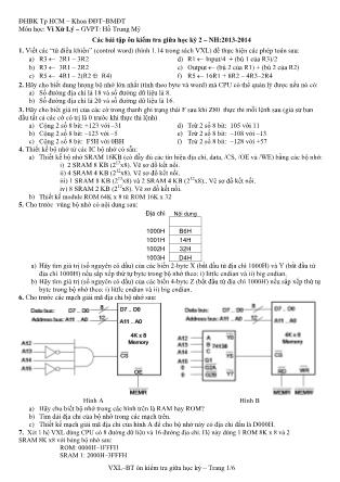 Các bài tập ôn kiểm tra giữa học kỳ 2 môn Vi xử lý - Năm học 2013-2014 - Hồ Trung Mỹ