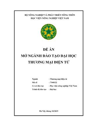 Đề án mở ngành đào tạo trình độ Đại học - Ngành: Thương mại điện tử - Học viện Nông nghiệp Việt Nam