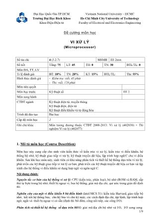 Đề cương môn học Vi xử lý (Microprocessor)