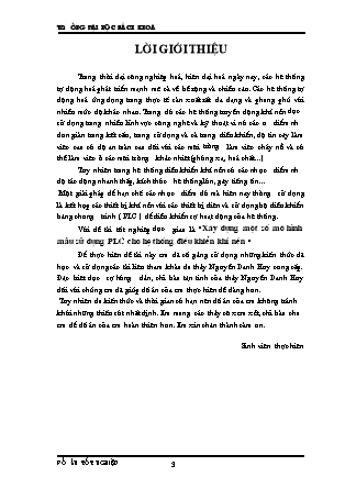 Đề tài Xây dựng một số mô hình mẫu sử dụng PLC cho hệ thống điều khiển khí nén