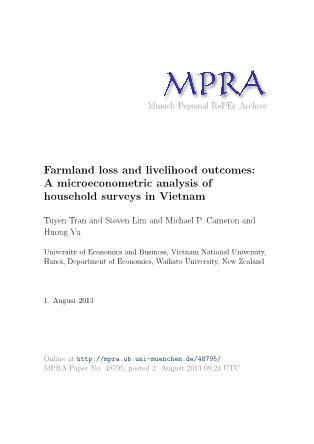 Farmland loss and livelihood outcomes: A microeconometric analysis of household surveys in Vietnam