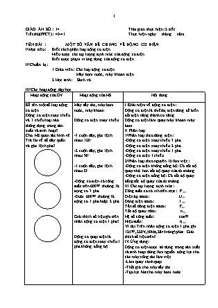 Giáo án Điện - Tiết 40 đến 62