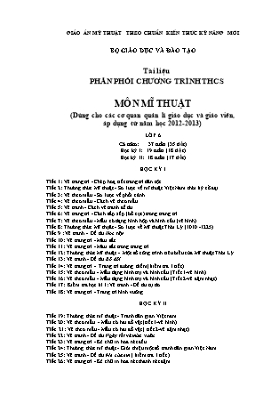 Giáo án Mĩ thuật Lớp 6 - Tiết 1+2