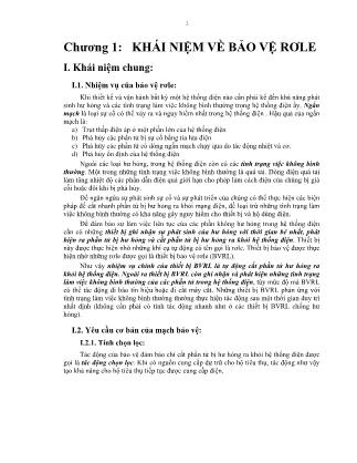 Giáo trình Bảo vệ rơle và tự động hóa - Chương 1: Khái niệm về bảo vệ rơle