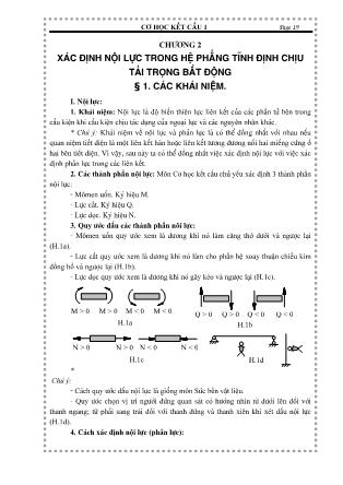 Giáo trình Cơ học kết cấu I - Chương 2: Xác định nội lực trong hệ phẳng tĩnh định chịu tải trọng bất động
