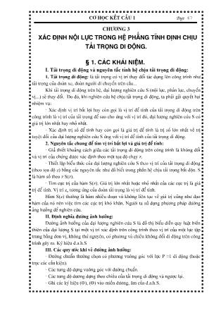 Giáo trình Cơ học kết cấu I - Chương 3: Xác định nội lực trong hệ phẳng tĩnh định chịu tải trọng di động