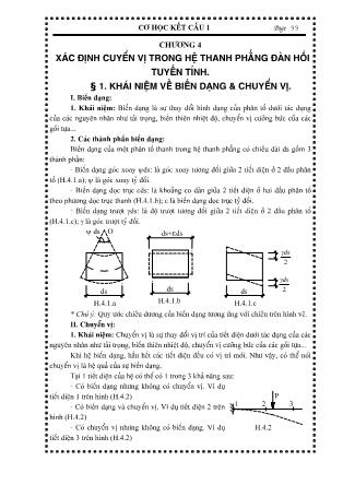 Giáo trình Cơ học kết cấu I - Chương 4: Xác định chuyển vị trong hệ thanh phẳng đàn hồi tuyến tính