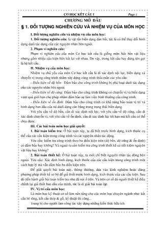 Giáo trình Cơ học kết cấu I - Chương mở đầu