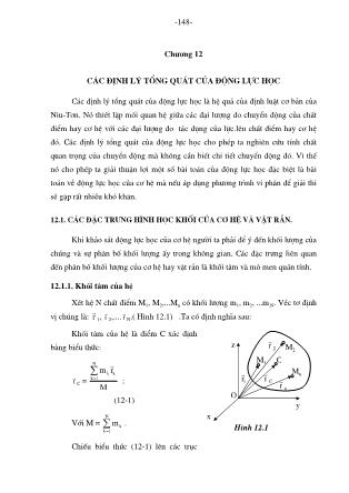Giáo trình Cơ học lý thuyết - Chương 12: Các định lý tổng quát của động lực học