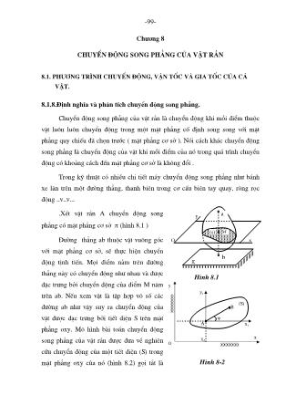 Giáo trình Cơ học lý thuyết - Chương 8: Chuyển động song phẳng của vật rắn