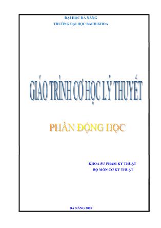 Giáo trình Cơ học lý thuyết - Phần: Động học