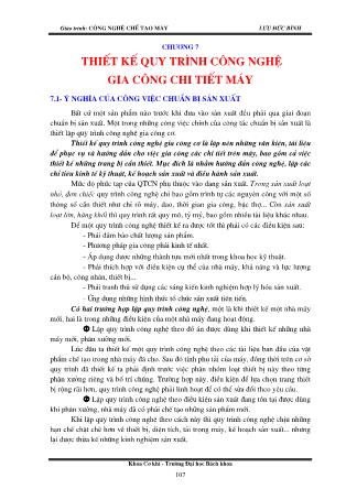 Giáo trình Công nghệ chế tạo máy - Chương 7: Thiết kế quy trình công nghệ gia công chi tiết máy