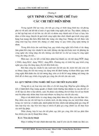 Giáo trình Công nghệ chế tạo máy - Chương 8: Quy trình công nghệ chế tạo các chi tiết điển hình