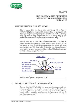 Giáo trình Công nghệ hàn - Phần VII: Hàn hồ quang điện cực không nóng chảy trong môi trường khí bảo vệ