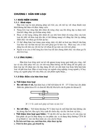 Giáo trình Công nghệ kim loại - Tập 3: Hàn và cắt kim loại - Chương 1+2