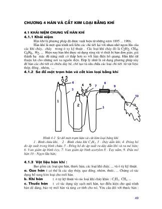 Giáo trình Công nghệ kim loại - Tập 3: Hàn và cắt kim loại - Chương 4: Hàn và cắt kim loại bằng khí
