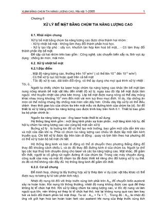 Giáo trình Công nghệ xử lý bề mặt - Chương 6: Xử lý bề mặt bằng chùm tia năng lượng cao