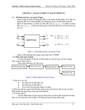 Giáo trình Điều khiển logic - Chương 1: Mạch tổ hợp và mạch trình tự