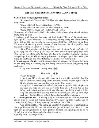 Giáo trình Điều khiển logic - Chương 3: Ngôn ngữ lập trình và ứng dụng