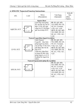 Giáo trình Điều khiển logic - Chương 3: Ngôn ngữ lập trình và ứng dụng (Tiếp)