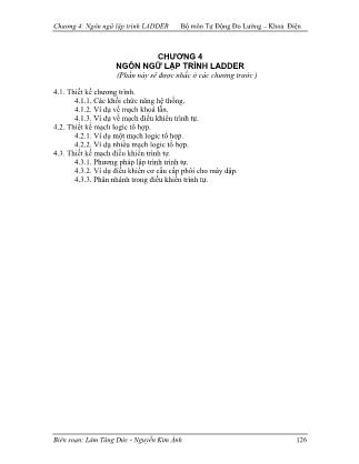 Giáo trình Điều khiển logic - Chương 4: Ngôn ngữ lập trình Ladder