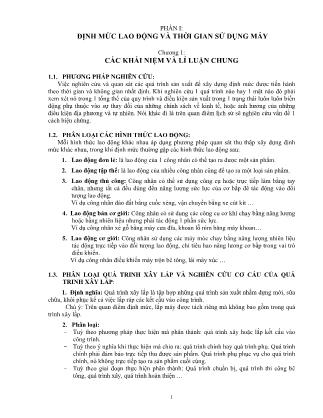 Giáo trình Định mức xây dựng cơ bản - Chương 1: Các khái niệm và lí luận chung