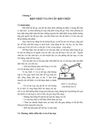 Giáo trình Đồ gá gia công cơ khí - Chương 3: Kẹp chặt và cơ cấu kẹp chặt