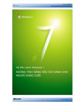 Giáo trình Hệ điều hành Windows 7