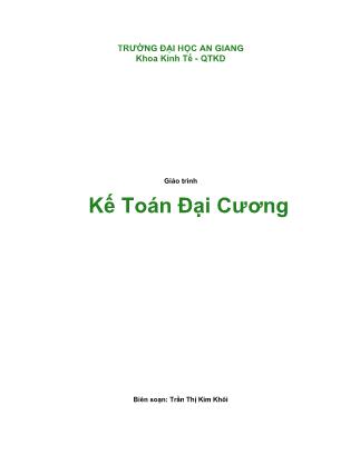 Giáo trình Kế toán đại cương