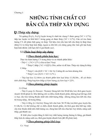 Giáo trình Kết cấu thép - Chương 1: Những tính chất cơ bản của thép xây dựng