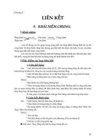 Giáo trình Kết cấu thép - Chương 2: Liên kết