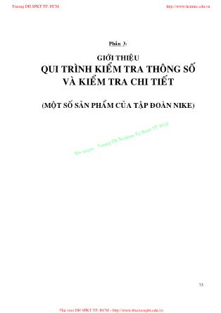 Giáo trình Kiểm tra chất lượng sản phẩm ngành may (Phần 4) - Trần Thanh Hương