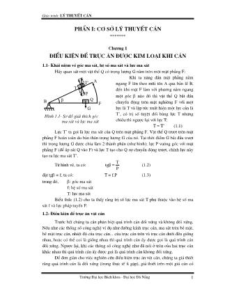 Giáo trình Lý thuyết cán - Chương 1: Điều kiện để trục ăn được kim loại khi cán