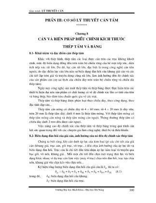 Giáo trình Lý thuyết cán - Chương 8: Cán và biện pháp điều chỉnh kích thước thép tấm và băng