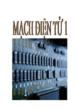 Giáo trình Mạch điện tử 1