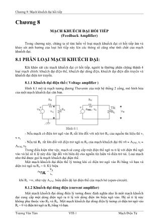Giáo trình Mạch điện tử - Chương 8: Mạch khuếch đại hồi tiếp
