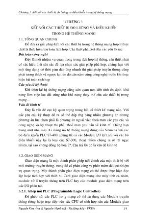 Giáo trình Mạng truyền thông trong công nghiệp - Chương 3: Kết nối các thiết bị đo lường và điều khiển trong hệ thống mạng