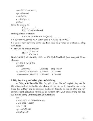 Giáo trình Matlab - Chương 6: Matlab và điều khiển tự động (Phần 2)