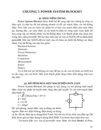 Giáo trình Matlab - Chương 7: Power System Blockset