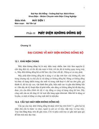 Giáo trình Máy điện 1 - Chương 12: Đại cương về máy điện không đồng bộ