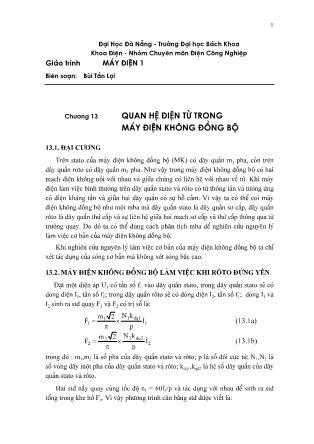 Giáo trình Máy điện 1 - Chương 13: Quan hệ điện từ trong máy điện không đồng bộ